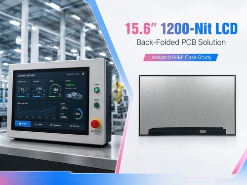 15.6-Inch 1200-Nit LCD HMI Case Study: Back-Folded PCB for Tight Enclosures