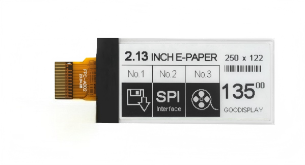2.13 Inch E Ink Display 122×250 Resolution 24pin 2 Color Black White E ...