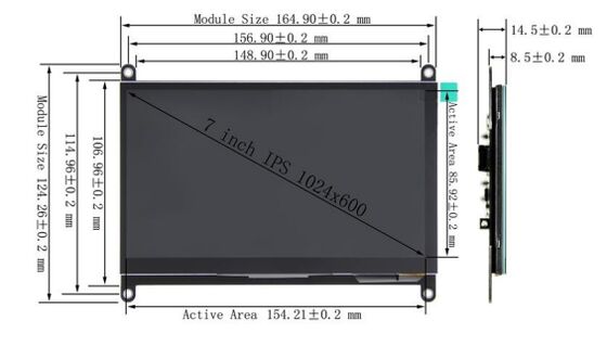 Buon prezzo 7 pollici 1024x600 schermo tattile capacitivo con 5 punti schermo tattile capacitivo in linea
