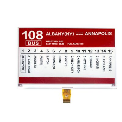Buen precio 7.5 pulgadas E pantalla de papel 800 * 480 Resolución 24 pin de baja potencia E pantalla de tinta en línea