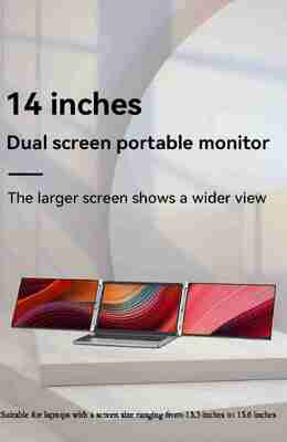 14 Inch Dual Screen Portable Monitor with 1920x1080 Resolution