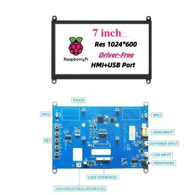 良い値段 7インチ 1024x600 HDMI LCDディスプレイ、5点静電容量式タッチ、Raspberry Pi互換性（450/800cd/m² オプション） オンライン
