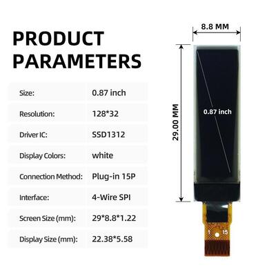 Oled Size Module 0.87 Inch OLED Module with 128x32 Resolution
