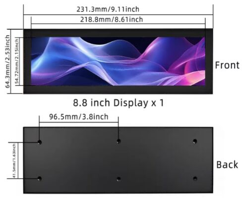 Good price YZY 8.8 Inch HDMI LCD Display with 480x1920 Resolution and IPS Full-Angle Panel for Computer Secondary Screen online