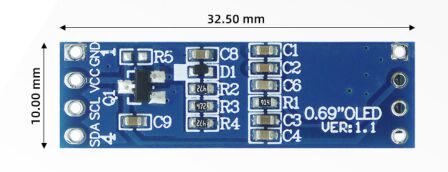 Good price 0.69 Inch 96x16 Dot Matrix OLED Module SSD1306 COG Design I2C 4-Pin 3.3~5V online
