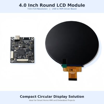 Good price 4.0 Inch Round LCD Module with 720x720 Resolution and USB to MIPI One Cable Solution for Smart Home HMI online