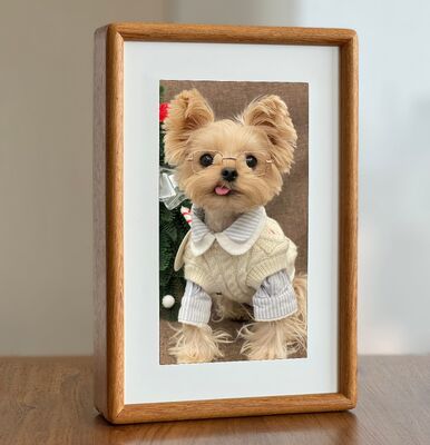 Good price 7 Inch 1024×600 WiFi Digital Photo Frame With Wide Wooden Frame and Multi-touch Screen online
