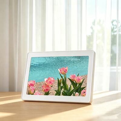 Хорошая цена 10.1 дюймовый 1280×800 WiFi цифровой фотокадр с сенсорным экраном и загрузкой приложений онлайн