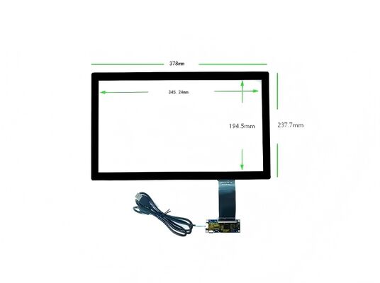 Good price YT1560C2U‑C1 G+G PCAP Capacitive Touch Panel, 377.9×237.7mm 1.1mm Tempered Black Silk‑Screen Glass With Transparent Hole, USB 2‑Point Touch For Industrial HMI Equipment online