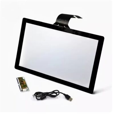 Good price YT2150C2U‑C1 Custom G+G Touch Assembly,520.6×312.3mm 2.0mm Black Silk‑Screen Cover Glass,4‑R5 Corner & Transparent Hole For Cabinet‑Built‑In HMI Device online
